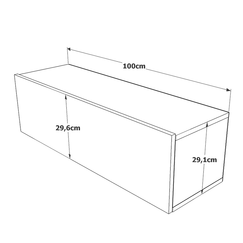 Έπιπλο Τηλεόρασης Επιτοίχιο Serit Pakoworld Sonoma 100X31.6X29.6Εκ