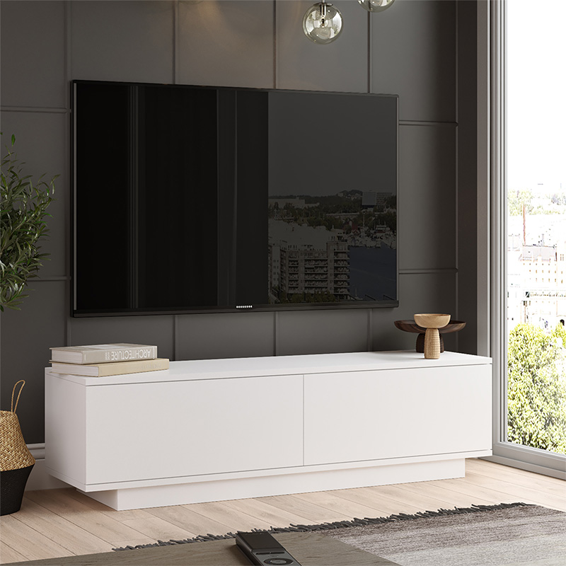 Έπιπλο Τηλεόρασης Zoeva Pakoworld Λευκό 140X.35X38.2Εκ Έπιπλο Τηλεόρασης Zoeva Pakoworld Λευκό 140X.35X38.2Εκ