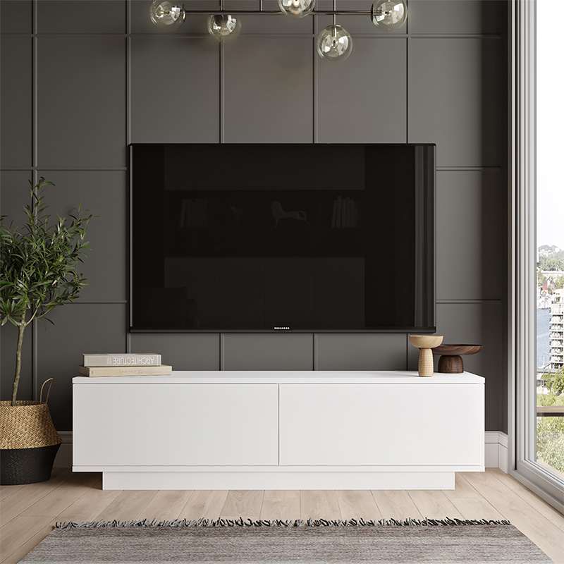 Έπιπλο Τηλεόρασης Zoeva Pakoworld Λευκό 140X.35X38.2Εκ Έπιπλο Τηλεόρασης Zoeva Pakoworld Λευκό 140X.35X38.2Εκ