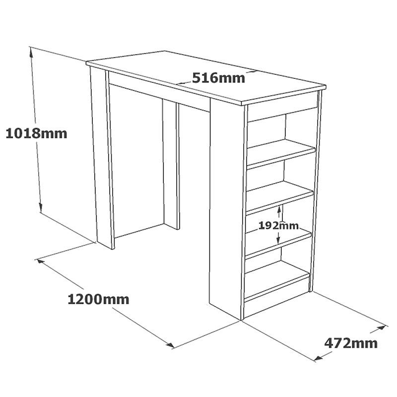 Τραπέζι Μπαρ Riff Pakoworld Λευκό 120X51.5X101.5Εκ