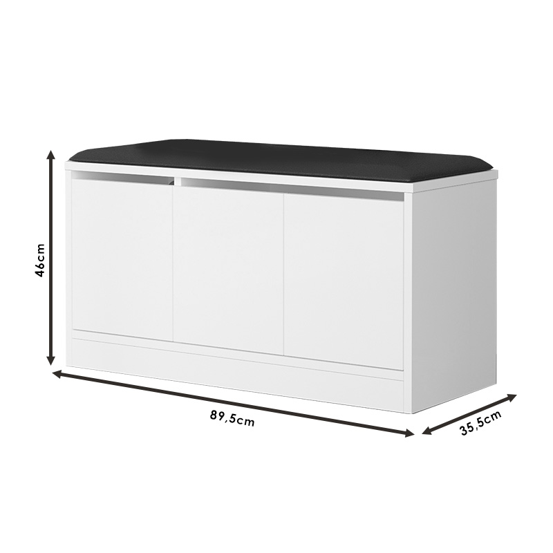 Παπουτσοθήκη-Σκαμπό Firefly Pakoworld Λευκό 89.5X35.5X46Εκ Παπουτσοθήκη-Σκαμπό Firefly Pakoworld Λευκό 89.5X35.5X46Εκ