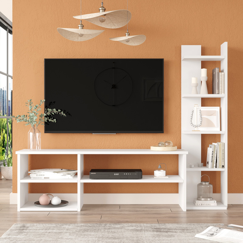 Σύνθετο Σαλονιού Perla Pakoworld Σε Λευκή Απόχρωση 120X29.5X41,8Εκ Σύνθετο Σαλονιού Perla Pakoworld Σε Λευκή Απόχρωση 120X29.5X41,8Εκ