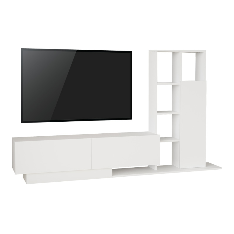 Σύνθετο Σαλονιού Damon Pakoworld Σε Λευκή Απόχρωση 140X29.5X39.5Εκ