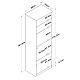 Ραφιέρα Επιδαπέδια Rowan Pakoworld Λευκό-Καρυδί 60X42X182Εκ