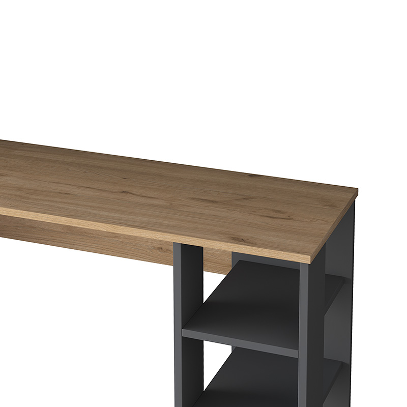 Γραφείο Με Βιβλιοθήκη Goldie Pakoworld Ανθρακί-Φυσικό 160X45X161.8Εκ Γραφείο Με Βιβλιοθήκη Goldie Pakoworld Ανθρακί-Φυσικό 160X45X161.8Εκ