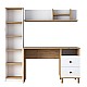 Γραφείο Με Βιβλιοθήκη Goldie Pakoworld Λευκό-Φυσικό 160X50X161.8Εκ Γραφείο Με Βιβλιοθήκη Goldie Pakoworld Λευκό-Φυσικό 160X50X161.8Εκ