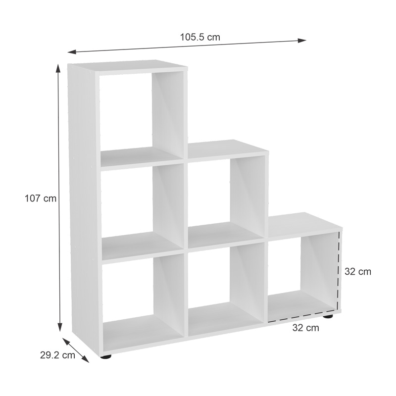 Βιβλιοθήκη Schody Pakoworld Σε Λευκή Απόχρωση 105.5X29.2X107Εκ Βιβλιοθήκη Schody Pakoworld Σε Λευκή Απόχρωση 105.5X29.2X107Εκ