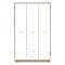 Ντουλάπα Ρούχων Serenity Pakoworld Τρίφυλλη Sonoma-Λευκό 118.5X54X196.5Εκ
