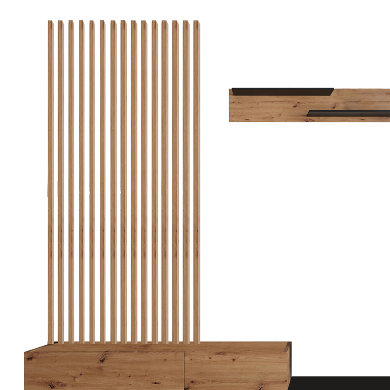 Σύνθετο Σαλονιού Litende Pakoworld Μαύρο-Sonoma Μελαμίνης 249.5X42X199.5Εκ Σύνθετο Σαλονιού Litende Pakoworld Μαύρο-Sonoma Μελαμίνης 249.5X42X199.5Εκ