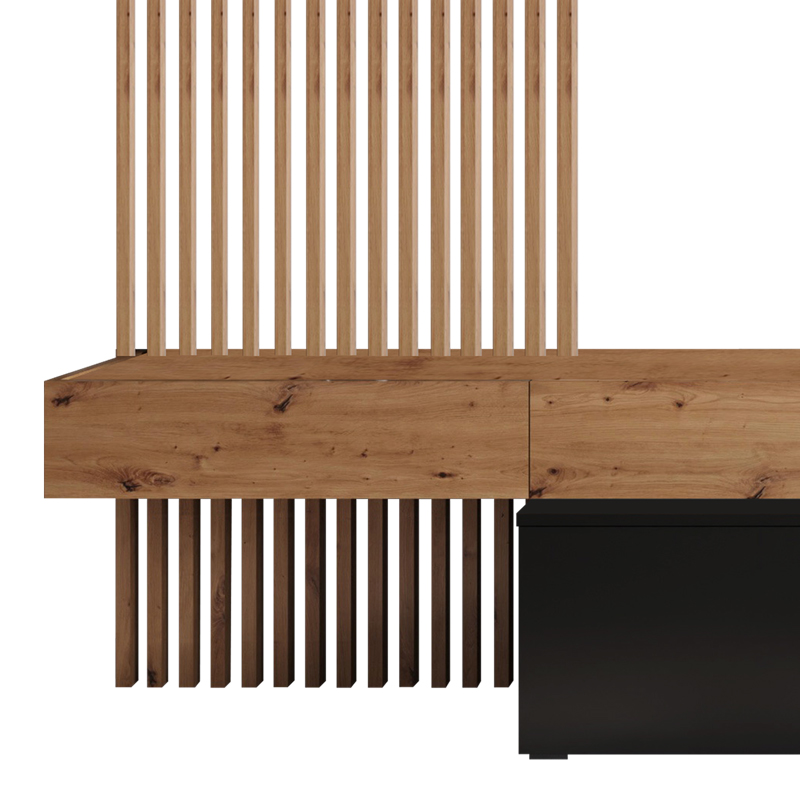 Σύνθετο Σαλονιού Litende Pakoworld Μαύρο-Sonoma Μελαμίνης 249.5X42X199.5Εκ Σύνθετο Σαλονιού Litende Pakoworld Μαύρο-Sonoma Μελαμίνης 249.5X42X199.5Εκ