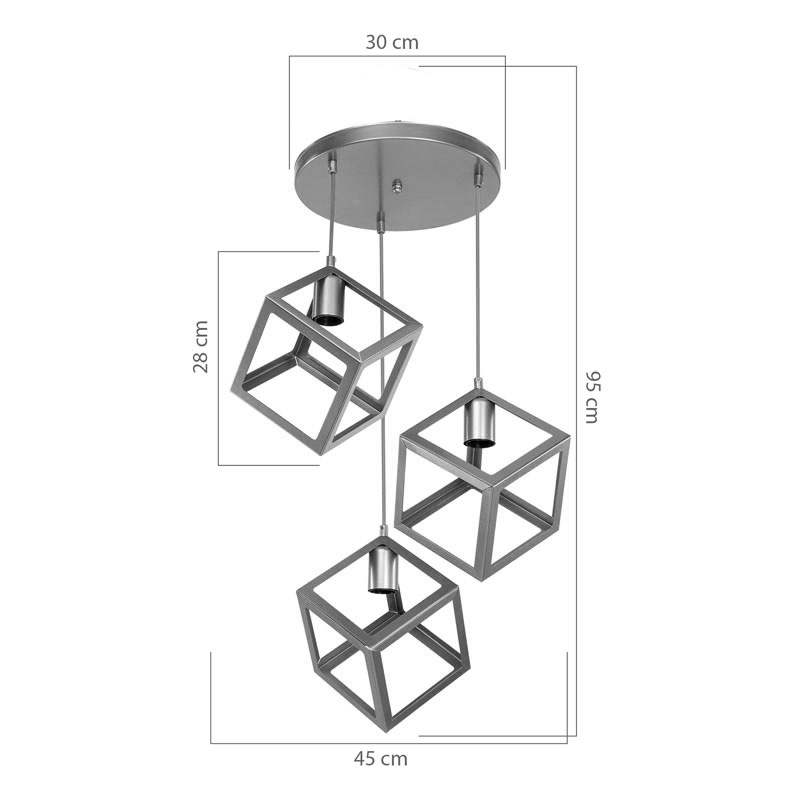 Φωτιστικό Οροφής Τρίφωτο Deepora Pakoworld Ε27 Χρυσό 30X80X80Εκ