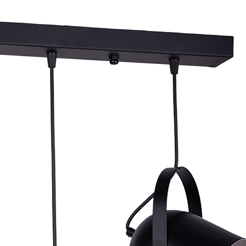 Φωτιστικό Οροφής Τρίφωτο Biole Pakoworld Μαύρο 50X6X70Εκ