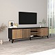 Έπιπλο Τηλεόρασης Flipter Pakoworld Μελαμίνης Sonoma-Μαύρο 180X40X51Εκ Έπιπλο Τηλεόρασης Flipter Pakoworld Μελαμίνης Sonoma-Μαύρο 180X40X51Εκ