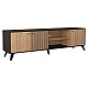 Έπιπλο Τηλεόρασης Flipter Pakoworld Μελαμίνης Sonoma-Μαύρο 180X40X51Εκ Έπιπλο Τηλεόρασης Flipter Pakoworld Μελαμίνης Sonoma-Μαύρο 180X40X51Εκ