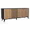 Μπουφές Flipter Pakoworld Μελαμίνης Oak-Μαύρο 180X40X78,6Εκ