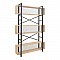 Βιβλιοθήκη Fifer Pakoworld Σε Oak-Μαύρη Απόχρωση 120X28X185Εκ
