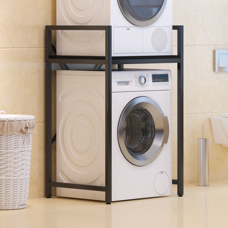 Ραφιέρα Στήριξης Πλυντηρίου - Στεγνωτηρίου Delavar Pakoworld Μέταλλο Μαύρο 72X60X116Εκ