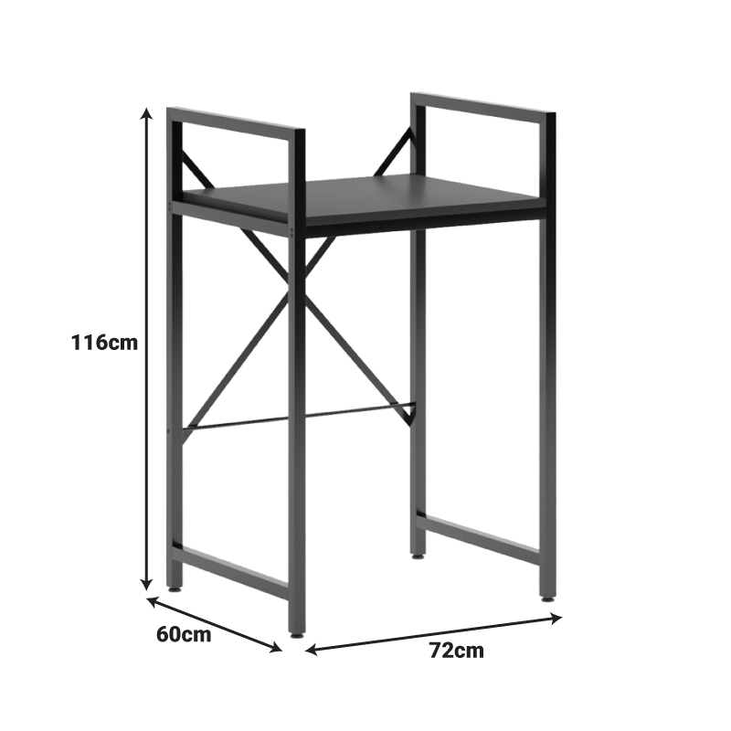 Ραφιέρα Στήριξης Πλυντηρίου - Στεγνωτηρίου Delavar Pakoworld Μέταλλο Μαύρο 72X60X116Εκ
