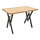 Τραπέζι Vertex Pakoworld Oak Με Μαύρα Μεταλλικά Πόδια 110X70X72Εκ