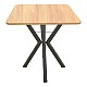 Τραπέζι Arenya Pakoworld Φυσική Απόχρωση Με Μαύρα Μεταλλικά Πόδια 70X70X72Εκ
