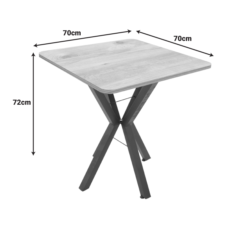 Τραπέζι Arenya Pakoworld Μαύρο Εφε Μαρμάρου- Μαύρα Μεταλλικά Πόδια 70X70X72Εκ
