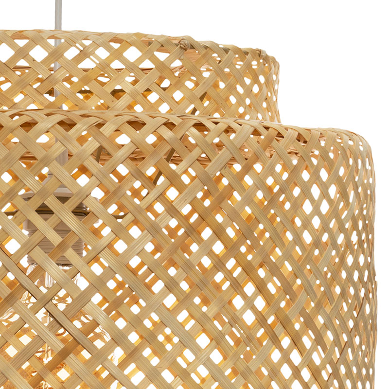 Φωτιστικό Οροφής Liby Pakoworld Ε27 Μπαμπού Φυσικό Φ40X38Εκ