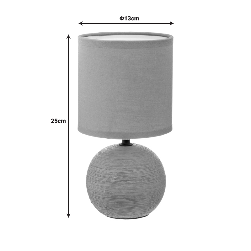 Επιτραπέζιο Φωτιστικό Pwl-1210 Pakoworld Ε14 60W Κεραμικό Χακί Φ13X25Εκ