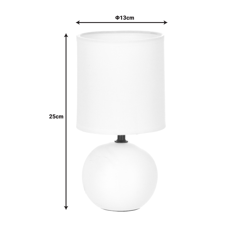 Επιτραπέζιο Φωτιστικό Pwl-1210 Pakoworld Ε14 60W Κεραμικό Ματ Λευκό Φ13X25Εκ