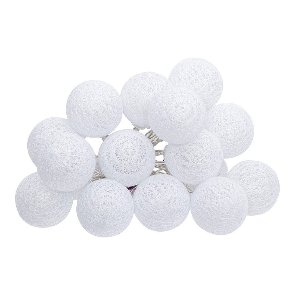 Διακοσμητικά Λαμπάκια Led Batoni Pakoworld Pvc Σε Λευκή Απόχρωση Φ6X435Εκ