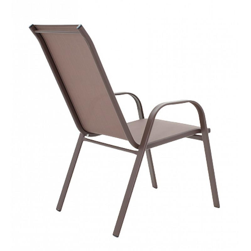 Τραπεζαρία Κήπου Valor-Calan Σετ 5Τεμ Pakoworld Μέταλλο-Textilene Καφέ