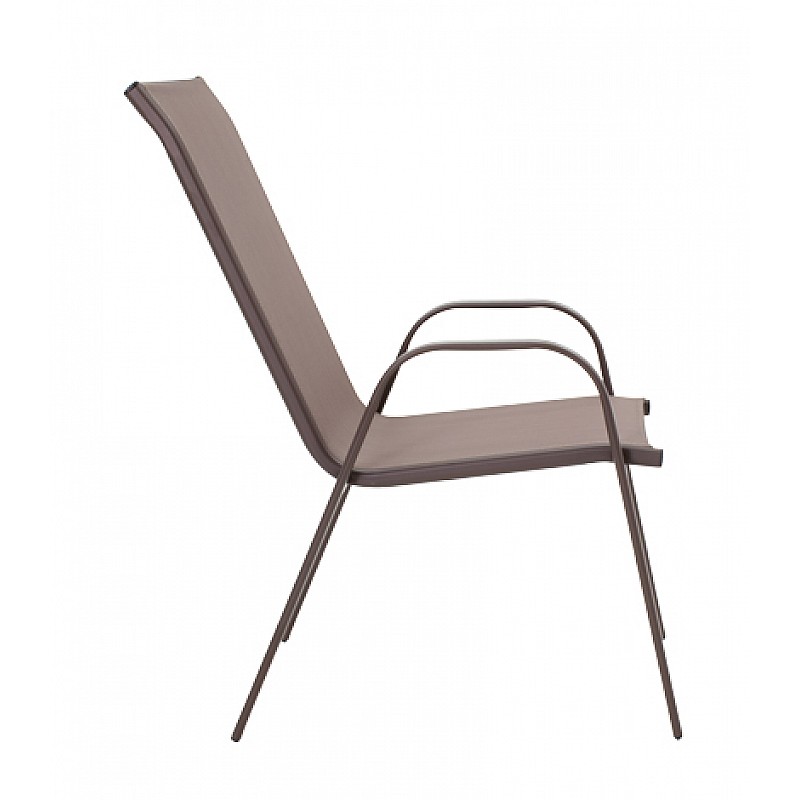 Τραπεζαρία Κήπου Valor-Calan Σετ 5Τεμ Pakoworld Μέταλλο-Textilene Καφέ