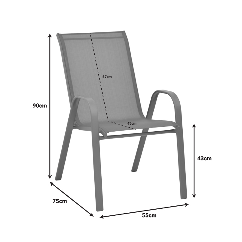 Τραπεζαρία Κήπου Valor-Calan Σετ 5Τεμ Pakoworld Μέταλλο-Textilene Καφέ