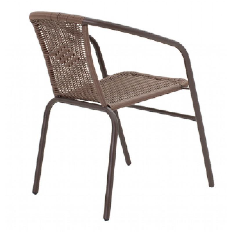 Τραπεζαρία Κήπου Valor-Obbi Σετ 5Τεμ Pakoworld Μέταλλο-Pe Καφέ