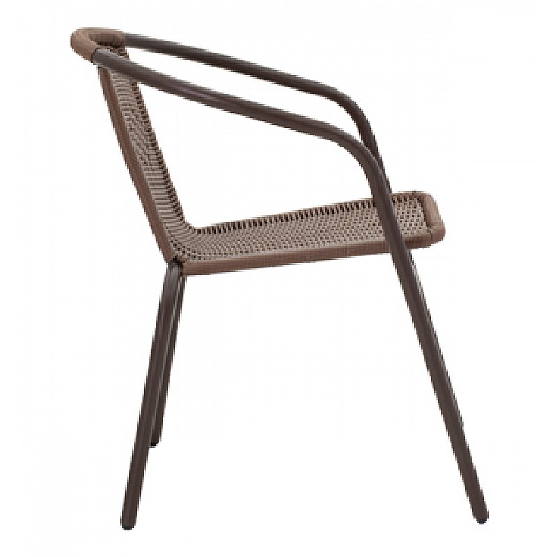 Τραπεζαρία Κήπου Valor-Obbi Σετ 5Τεμ Pakoworld Μέταλλο-Pe Καφέ