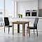Τραπεζαρία Manka-Parker Pakoworld Σετ 3Τεμ Mdf Σε Μαύρη-Sonoma Truffle Απόχρωση 80X80X77Εκ