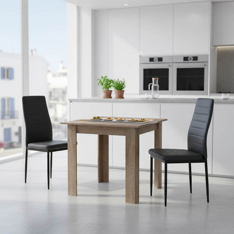 Τραπεζαρία Manka-Parker Pakoworld Σετ 3Τεμ Mdf Σε Μαύρη-Sonoma Truffle Απόχρωση 80X80X77Εκ Τραπεζαρία Manka-Parker Pakoworld Σετ 3Τεμ Mdf Σε Μαύρη-Sonoma Truffle Απόχρωση 80X80X77Εκ