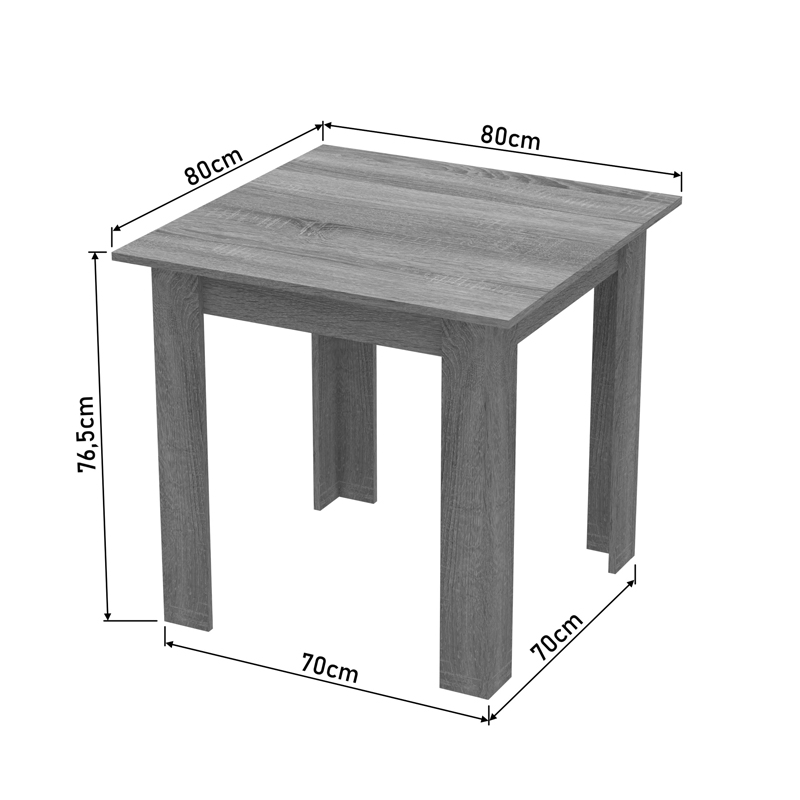 Τραπεζαρία Manka I-Bella Pakoworld Σετ 3Τεμ Σε Sonoma Truffle Απόχρωση 80X80X77Εκ