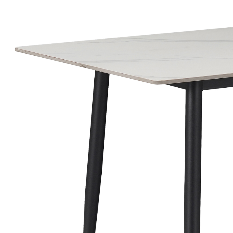 Τραπεζαρία Aurora I-Gustas Pakoworld Σετ 5Τεμ Sintered Stone-Μαύρο 120X60X75Εκ
