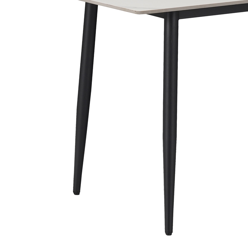 Τραπεζαρία Aurora I-Gustas Pakoworld Σετ 5Τεμ Sintered Stone-Μαύρο 120X60X75Εκ