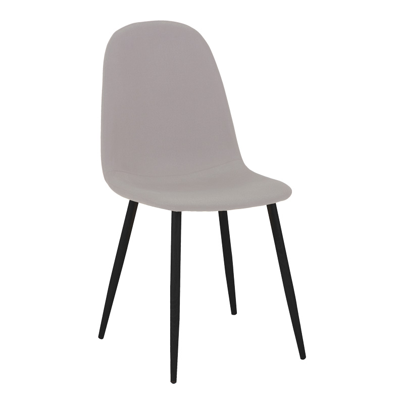 Τραπεζαρία Bella-Balou Pakoworld Σετ 5Τεμ Mdf Μαύρο-Ύφασμα Γκρι Φ100X73Εκ