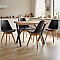 Τραπεζαρία Με Καρέκλες Gaston Μαύρο Και Τραπέζι Zeryin Oak 110X70X75Εκ Σετ 5Τεμ