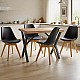 Τραπεζαρία Με Καρέκλες Gaston Μαύρο Και Τραπέζι Zeryin Oak 110X70X75Εκ Σετ 5Τεμ