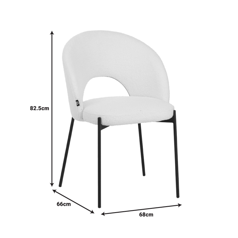 Τραπεζαρία Με Καρέκλες Masebo Λευκή Και Τραπέζι Orbital Μαύρο Φ120X76Εκ Σετ 5Τεμ