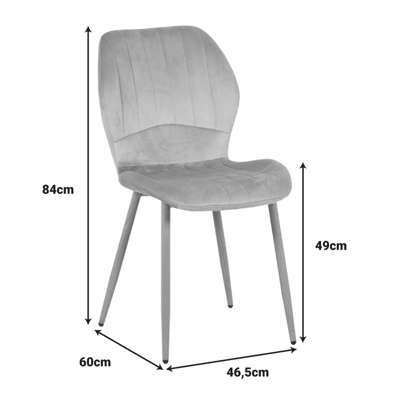 Τραπεζαρία Με Καρέκλες Jelour Γκρι Και Τραπέζι Titta Γυαλί 120X70X75Εκ Σετ 5Τεμ