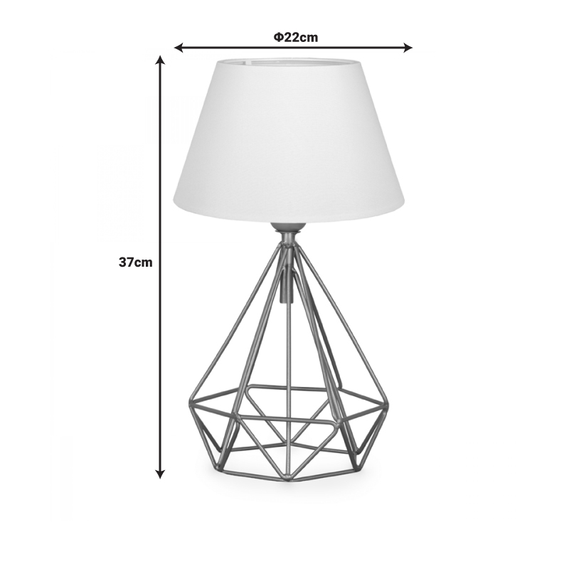 Επιτραπέζιο Φωτιστικό Pwl-1080 Pakoworld Ε27 Λευκό-Χρυσό 22X22X37Εκ