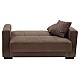 Kαναπές Κρεβάτι Vox Pakoworld 2Θέσιος Ύφασμα Βελουτέ Καφέ 148X77X80Εκ