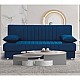 Kαναπές Κρεβάτι Romina Pakoworld 3Θέσιος Ύφασμα Βελουτέ Μπλε 180X75X80Εκ