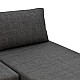 Πολυμορφικός Καναπές-Κρεβάτι Defry Pakoworld Ανθρακί Ύφασμα 230X165X72Εκ
