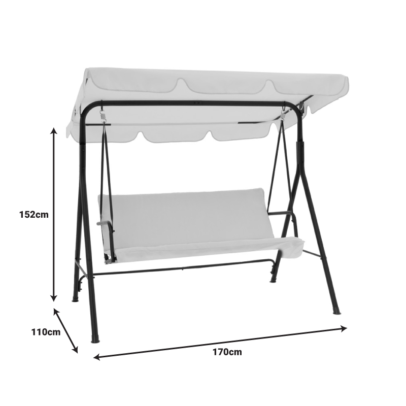 Κούνια Κήπου Globo Pakoworld Μέταλλο Μαύρο-Ύφασμα Γκρι 170X110X153Εκ Κούνια Κήπου Globo Pakoworld Μέταλλο Μαύρο-Ύφασμα Γκρι 170X110X153Εκ
