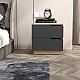 Κομοδίνο Verena I Pakoworld Σε Φυσική-Ανθρακί Απόχρωση 48X40X48Εκ Κομοδίνο Verena I Pakoworld Σε Φυσική-Ανθρακί Απόχρωση 48X40X48Εκ